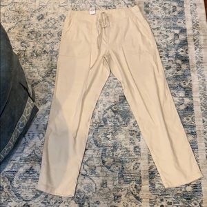 Linen beige pants Lou and grey from loft